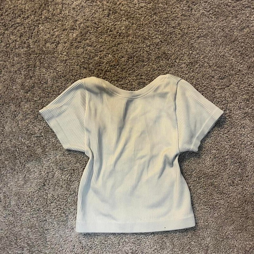 White ribbed crop top - Picture 2 of 6